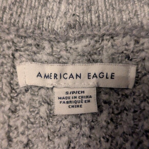American Eagle Gray Knit Oversized Sweater - Picture 2 of 2